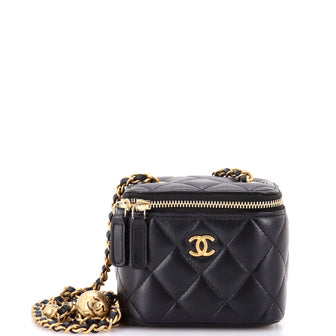 Chanel Pearl Crush Vanity Case with Chain Quilted Lambskin Mini