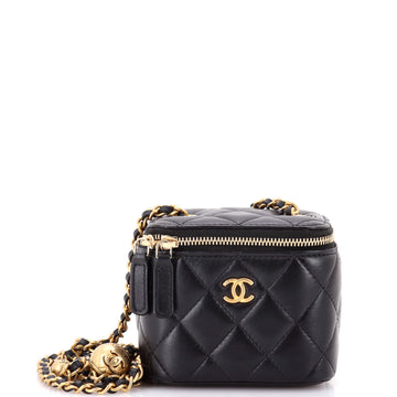 Chanel Pearl Crush Vanity Case with Chain Quilted Lambskin Mini
