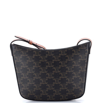 Celine Croque Hobo Triomphe Coated Canvas Medium