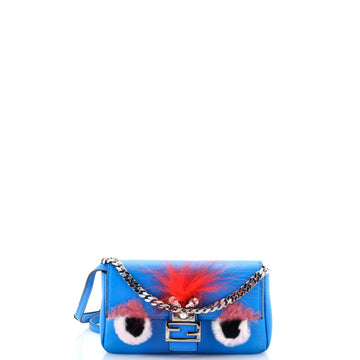 Fendi Monster Baguette Leather and Fur Micro