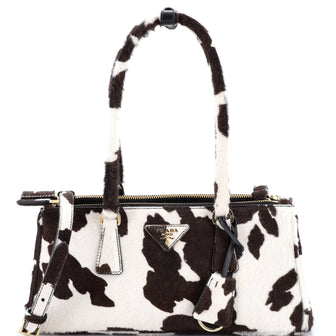 Prada Galleria NM Double Zip Tote Printed Calf Hair Medium