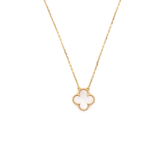 Van Cleef & Arpels Vintage Alhambra Pendant Necklace 18K Yellow Gold and Mother of Pearl