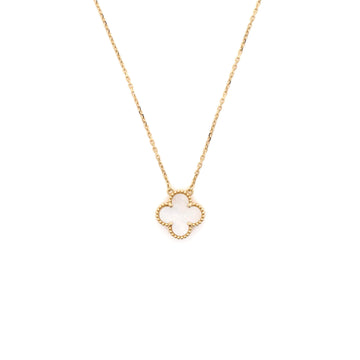 Van Cleef & Arpels Vintage Alhambra Pendant Necklace 18K Yellow Gold and Mother of Pearl