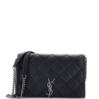 Saint Laurent Becky Chain Wallet Quilted Leather