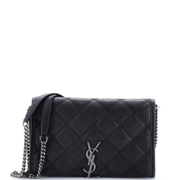 Saint Laurent Becky Chain Wallet Quilted Leather