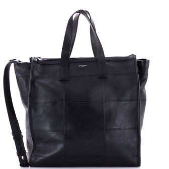 Saint Laurent Convertible Zip Shopper Tote Patchwork Leather Large