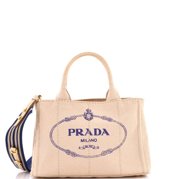 Prada Canapa Convertible Tote Canvas Mini