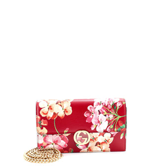 Gucci Icon Wallet on Chain Blooms Print Leather