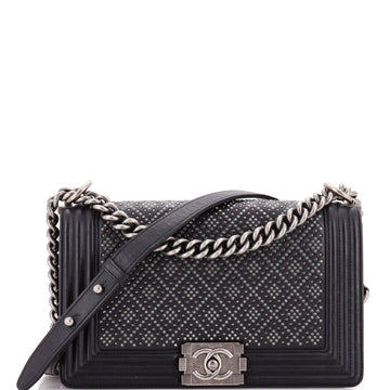 Chanel Boy Flap Bag Studded Leather Old Medium