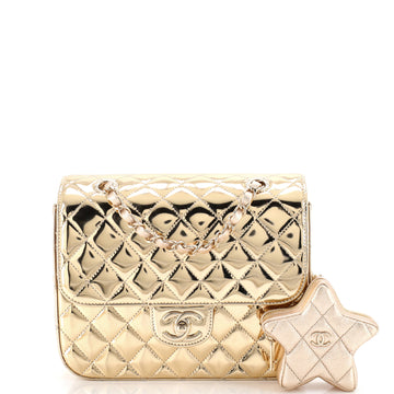 Chanel Hollywood Boulevard Backpack with Star Coin Purse Quilted Metallic Leather