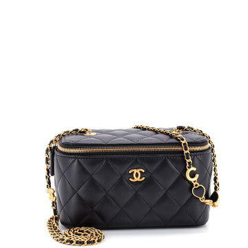 Chanel Coco de Toi Heart Vanity Case with Chain Quilted Lambskin Small