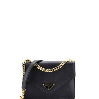 Prada Envelope Flap Chain Shoulder bag Saffiano Leather Small