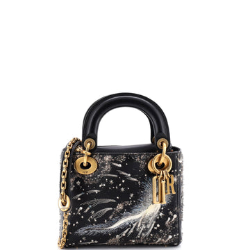 Christian Dior Lady Dior Chain Bag Embroidered Calfskin Mini