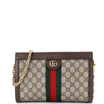 Gucci Ophidia Chain Shoulder Bag GG Coated Canvas Small