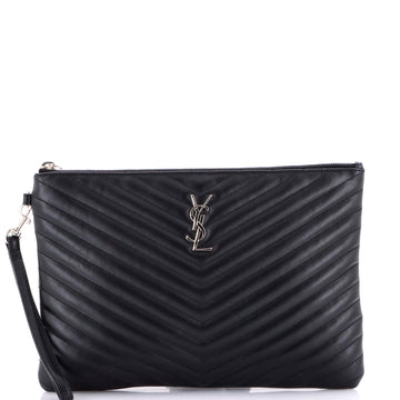 Saint Laurent Puffy Zip Pouch Patent Large