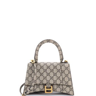 Gucci x Balenciaga The Hacker Project Hourglass Top Handle Bag GG Coated Canvas Small