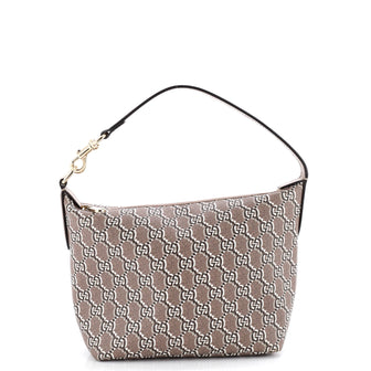 Gucci Ophidia Zip Shoulder Bag GG Shadow Coated Canvas Super Mini
