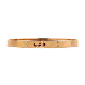 Hermes Kelly Bracelet 18K Rose Gold with 4 Diamonds Small