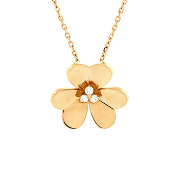 Van Cleef & Arpels Frivole Pendant Necklace 18K Yellow Gold with Diamonds Large