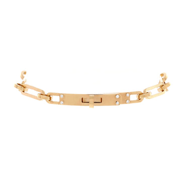 Hermes Kelly Chaine Bracelet 18K Yellow Gold with Diamonds Small