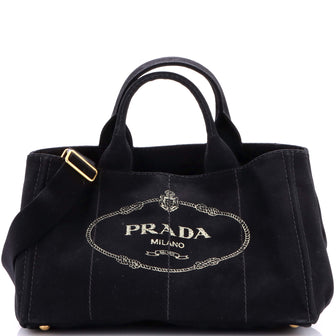 Prada Canapa Convertible Tote Canvas Medium