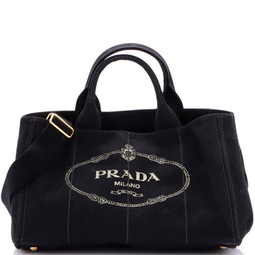 Prada Canapa Convertible Tote Canvas Medium