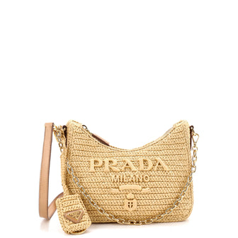 Prada Re-Edition 2000 Shoulder Bag Raffia Mini
