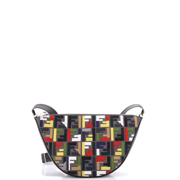 Fendi Melon Messenger Bag Zucca Embroidered Canvas Small