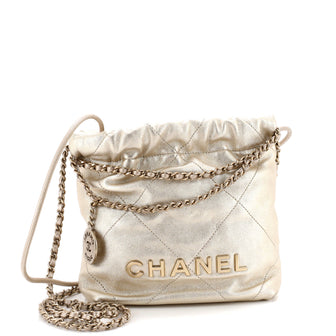 Chanel 22 Chain Hobo Quilted Calfskin Mini