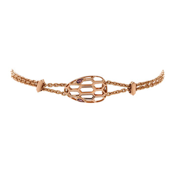 Bvlgari Serpenti Seduttori Chain Bracelet 18K Rose Gold with Amethyst