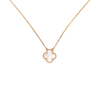 Van Cleef & Arpels Vintage Alhambra Pendant Necklace 18K Yellow Gold and Mother of Pearl