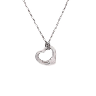 Tiffany & Co. Elsa Peretti Open Heart Pendant Necklace Platinum 11mm