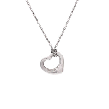 Tiffany & Co. Elsa Peretti Open Heart Pendant Necklace Platinum 11mm