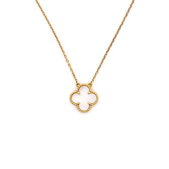 Van Cleef & Arpels Vintage Alhambra Pendant Necklace 18K Yellow Gold and Mother of Pearl