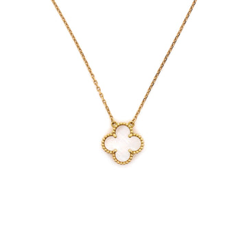 Van Cleef & Arpels Vintage Alhambra Pendant Necklace 18K Yellow Gold and Mother of Pearl