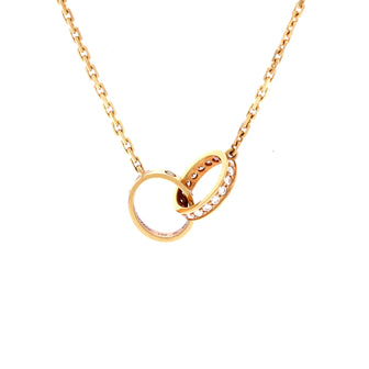 Cartier Love Interlocking Necklace 18K Yellow Gold and Diamonds