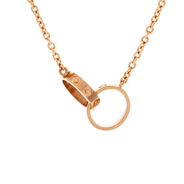 Cartier Love Interlocking Necklace 18K Rose Gold