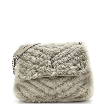 Saint Laurent Niki Chain Flap Bag Matelasse Chevron Shearling Medium