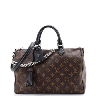 Louis Vuitton Dark Speedy Soft Bandouliere Bag Monogram Canvas 30
