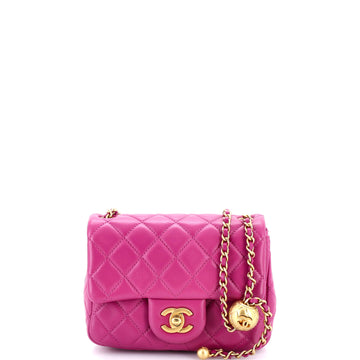 Chanel Pearl Crush Square Flap Bag Quilted Lambskin Mini