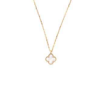 Van Cleef & Arpels Sweet Alhambra Pendant Necklace 18K Yellow Gold and Mother of Pearl