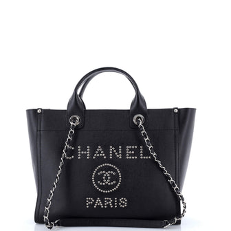 Chanel Deauville Tote Studded Caviar Small