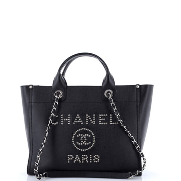 Chanel Deauville Tote Studded Caviar Small