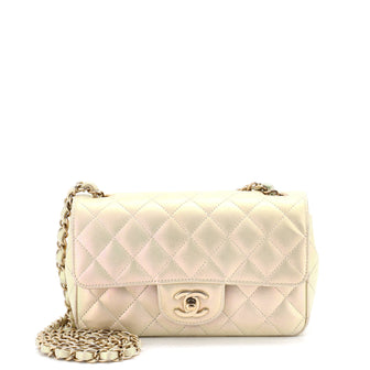 Chanel Classic Single Flap Bag Quilted Iridescent Lambskin Mini