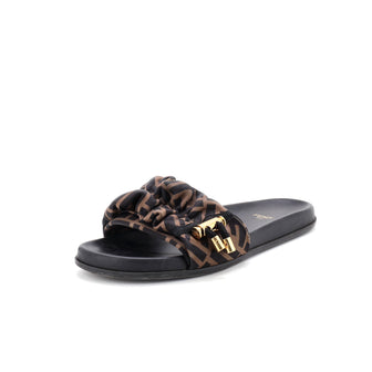 Fendi Women's Fendi Feel Slide Sandals Zucca Satin