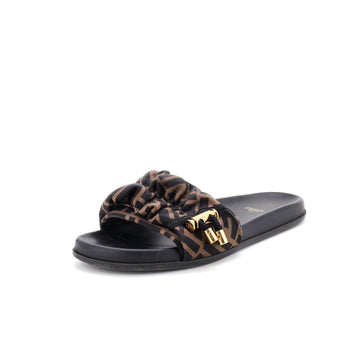Fendi Women's Fendi Feel Slide Sandals Zucca Satin