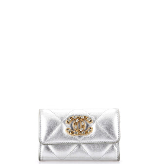 Chanel 19 Flap Card Case Quilted Leather