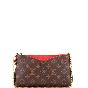 Louis Vuitton Pallas Clutch Monogram Canvas with Leather