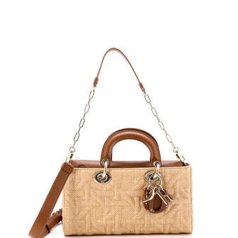 Christian Dior Lady D-Joy Bag Raffia with Leather Medium