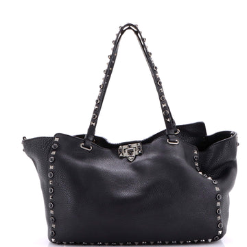 Valentino Garavani Rockstud Tote Pebbled Leather Medium